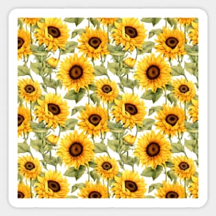 Sunflowers watercolor pattern #3 Sticker